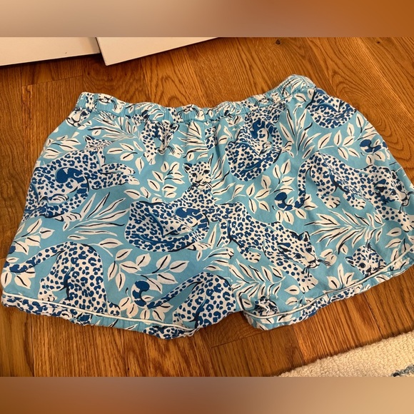 Printfresh x Anthropologie Pajama Shorts Blue Cheetah print size Large - Picture 4 of 11